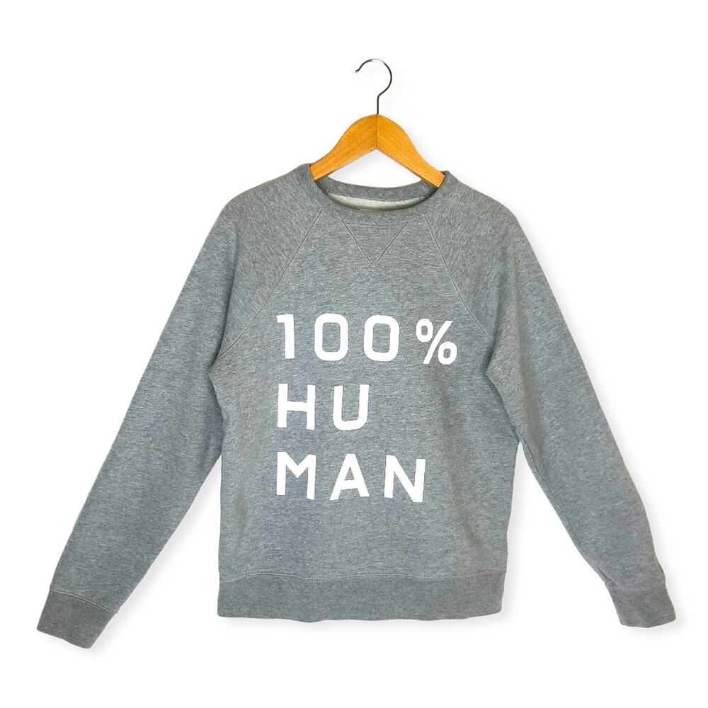 Everlane Mens The 100% Human Typography Sweatshirt Size S Heathered Grey Gray - Picture 2 of 11